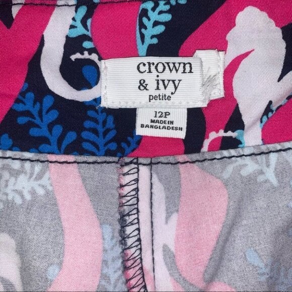 Crown‎  & Ivy Skort Seahorse Pink Blue Crochet Wrap Style Size 12 US Petite - Picture 7 of 9